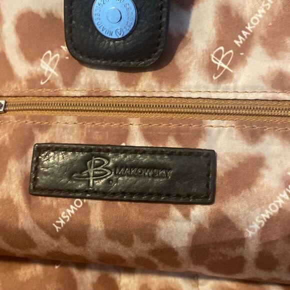 Black B. Makowsky Leather HOBO Bag - Picture 3 of 6